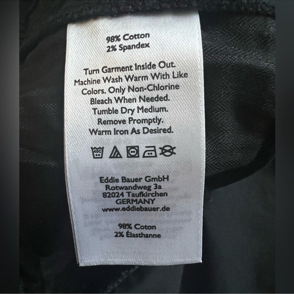 EDDIE BAUER 🩳 LK NW BLACK COTTON ELASTIC WAIST WALKING-HIKING SHORTS Women’s 16 - Picture 7 of 7